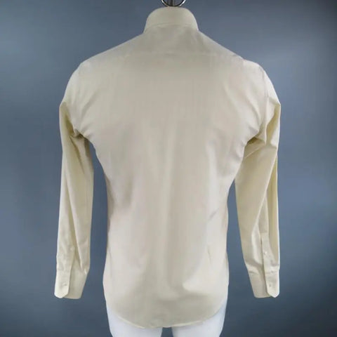 GUCCI Size S Pastel Yellow Striped Cotton Long Sleeve Shirt GUCCI