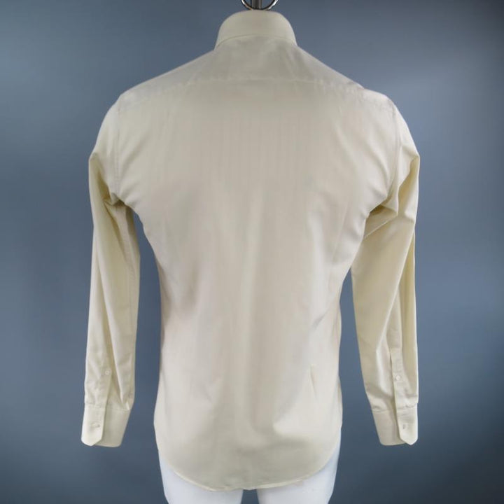 Camisa de manga larga de algodón a rayas amarillo pastel talla S GUCCI