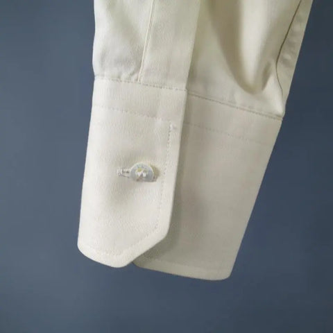 GUCCI Size S Pastel Yellow Striped Cotton Long Sleeve Shirt GUCCI