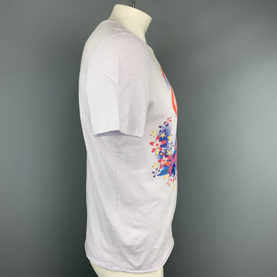 GUCCI Size XXL Powder Blue Flamingos SS 2009 Cotton Crew-Neck T-shirt