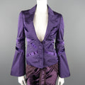 GUCCI by TOM FORD 4 Purple Silk Velvet Panel 2004 Final Collection Skirt Suit GUCCI