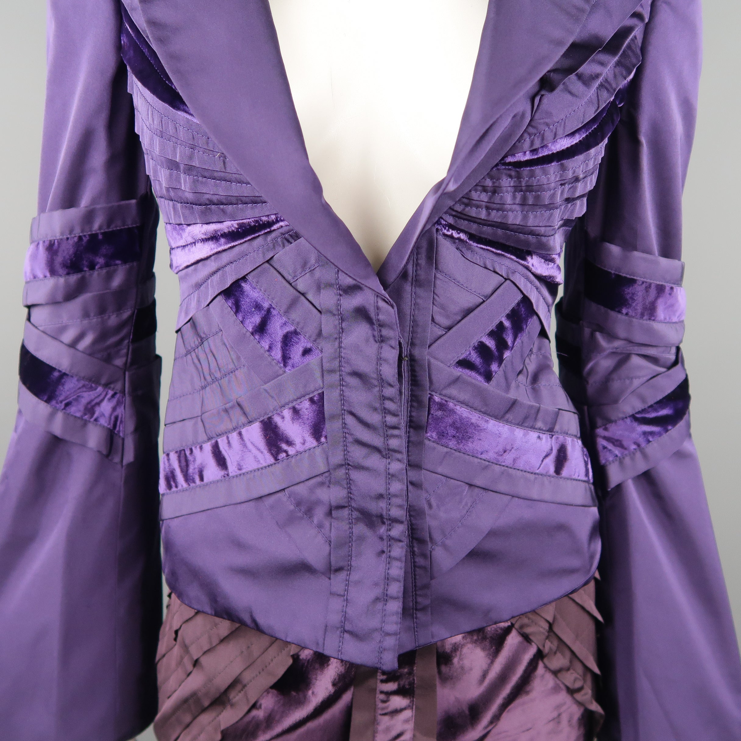 GUCCI by TOM FORD 4 Purple Silk Velvet Panel 2004 Final