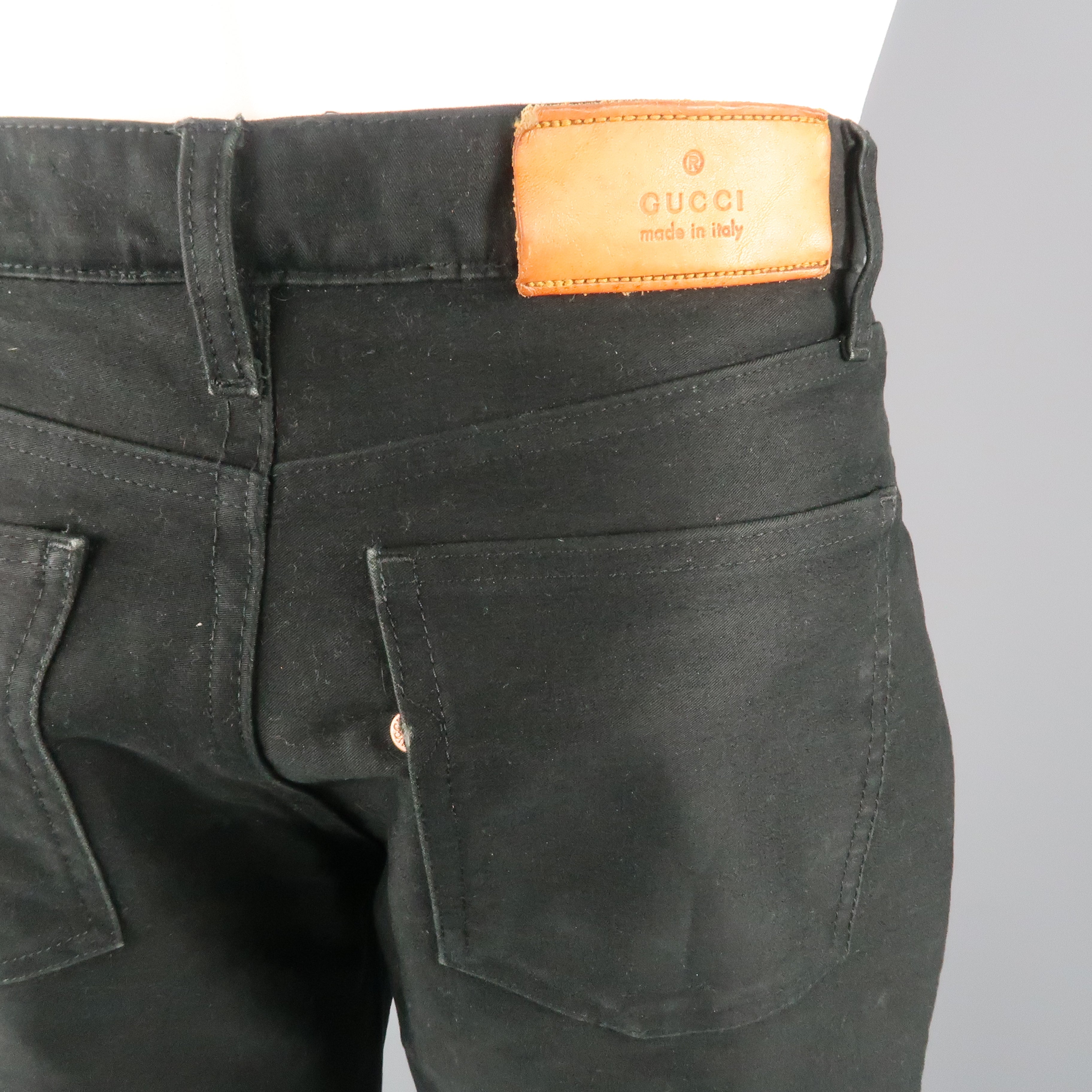 GUCCI by TOM FORD Size 29 Black Cotton Flared Bell Bottom