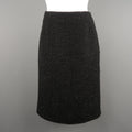 GUNEX BERGDORF GOODMAN Size 8 Black Metallic Tweed A Line Skirt BERGDORF GOODMAN