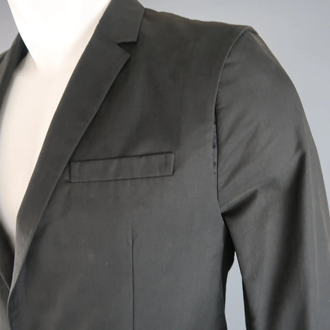 HELMUT LANG 38 Charcoal Cotton Layered Vest Jacket Suit HELMUT LANG