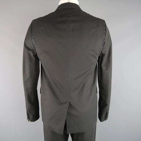 HELMUT LANG 38 Charcoal Cotton Layered Vest Jacket Suit HELMUT LANG
