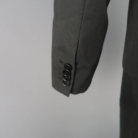 HELMUT LANG 38 Charcoal Cotton Layered Vest Jacket Suit HELMUT LANG