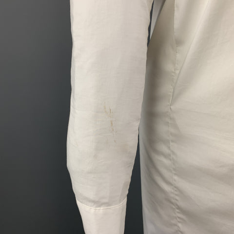 HELMUT LANG Size 4 White Lapel Shirt Dress