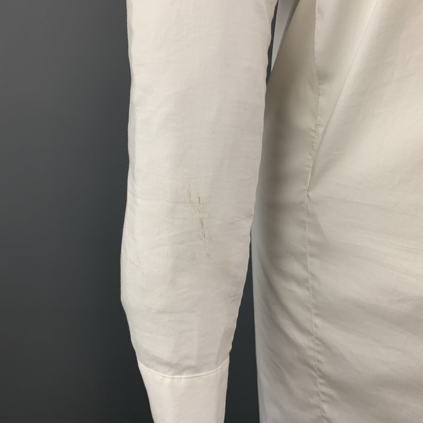 HELMUT LANG Size 4 White Lapel Shirt Dress
