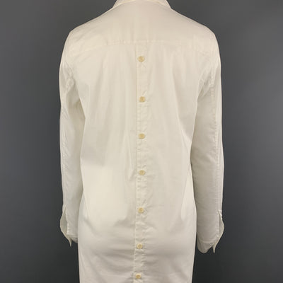 HELMUT LANG Size 4 White Lapel Shirt Dress