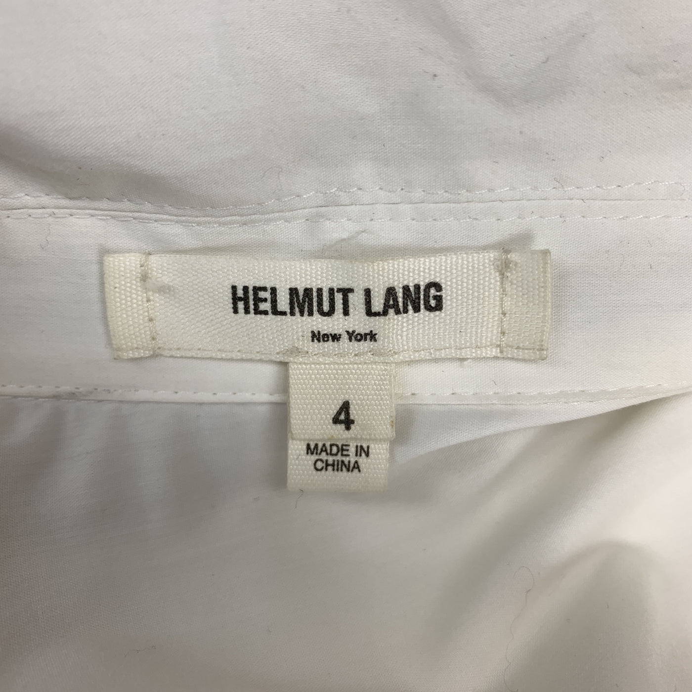 HELMUT LANG Size 4 White Lapel Shirt Dress