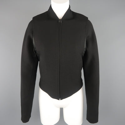 HELMUT LANG Size S Black Wool Blend Vest Overlay Jacket
