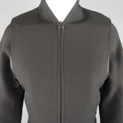 HELMUT LANG Size S Black Wool Blend Vest Overlay Jacket
