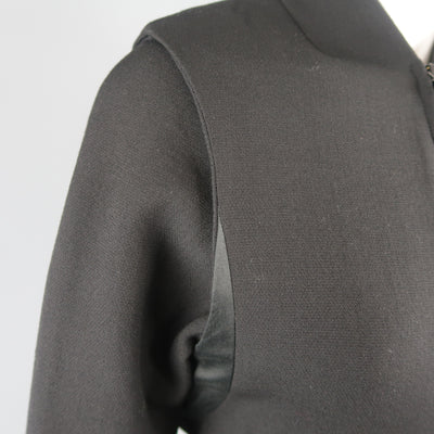 HELMUT LANG Size S Black Wool Blend Vest Overlay Jacket