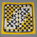 HERMES X COMME DES GARCONS 2013 Gold & Black Polka Dot Quadrige Silk Scarf HERMES