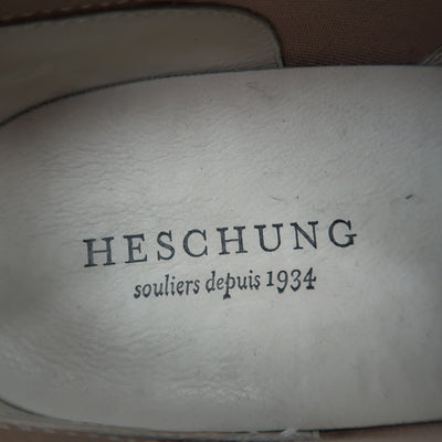 HESCHUNG Size 8 Taupe Suede & Canvas Low Top Sneakers