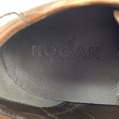 HOGAN Size 11 Brown Perforated Leather Lace Up Lace Up
