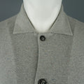 HOMECORE S Heather Gray Speckled Jersey Button Up Collared Jacket HOMECORE