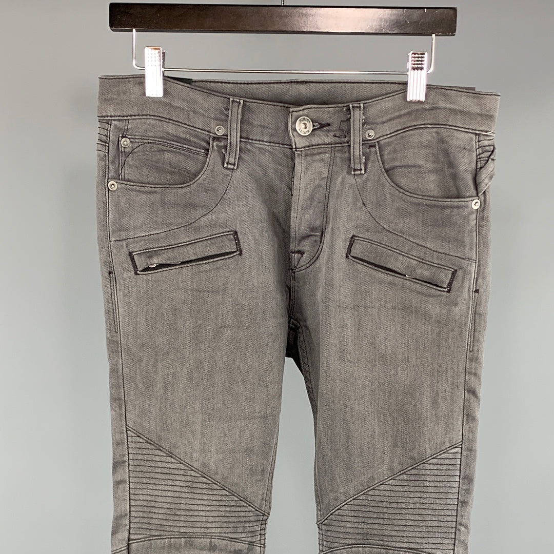 HUDSON Size 29 x 35 Gray Solid Cotton Blend Jeans
