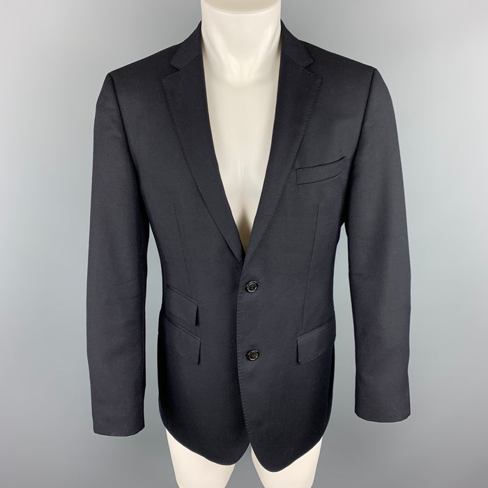 HUGO BOSS 38 Regular Navy Wool Notch Lapel  Sport Coat