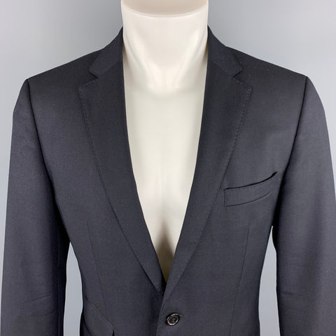 HUGO BOSS 38 Regular Navy Wool Notch Lapel  Sport Coat
