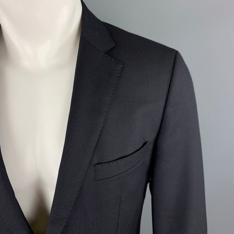 HUGO BOSS 38 Regular Navy Wool Notch Lapel  Sport Coat