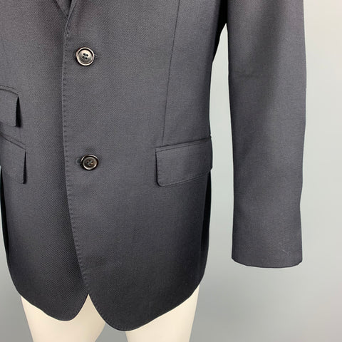 HUGO BOSS 38 Regular Navy Wool Notch Lapel  Sport Coat
