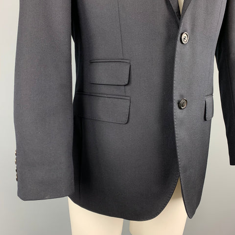HUGO BOSS 38 Regular Navy Wool Notch Lapel  Sport Coat