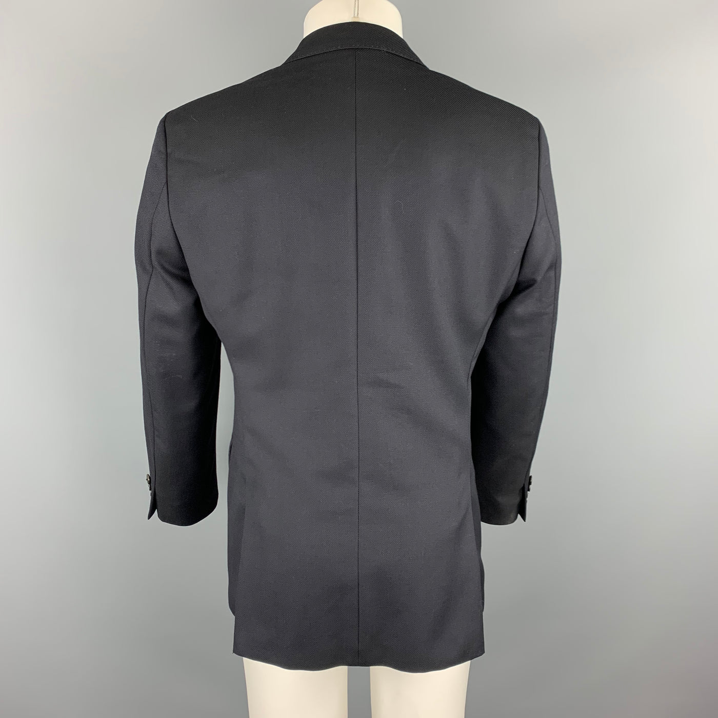 HUGO BOSS 38 Regular Navy Wool Notch Lapel  Sport Coat