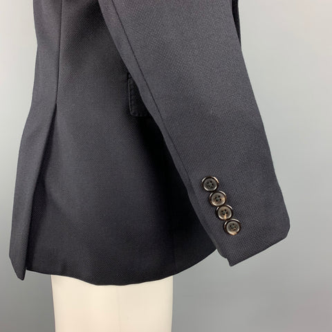 HUGO BOSS 38 Regular Navy Wool Notch Lapel  Sport Coat