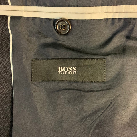 HUGO BOSS 38 Regular Navy Wool Notch Lapel  Sport Coat
