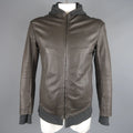 ISAAC SELLAM L Dark Gray Leather Extended Liner Hooded Jacket ISAAC SELLAM
