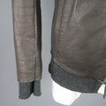 ISAAC SELLAM L Dark Gray Leather Extended Liner Hooded Jacket ISAAC SELLAM