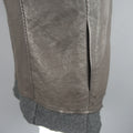 ISAAC SELLAM L Dark Gray Leather Extended Liner Hooded Jacket ISAAC SELLAM