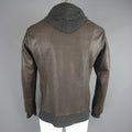 ISAAC SELLAM L Dark Gray Leather Extended Liner Hooded Jacket ISAAC SELLAM