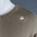 ISABEL BENENATO Size L Beige Distressed Destroyed Cotton Pullover Sweater ISABEL BENENATO