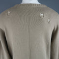 ISABEL BENENATO Size L Beige Distressed Destroyed Cotton Pullover Sweater ISABEL BENENATO