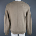 ISABEL BENENATO Size L Beige Distressed Destroyed Cotton Pullover Sweater ISABEL BENENATO