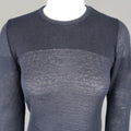 ISABEL MARANT Size L Navy Cashmere Sheer Burnout Pullover ISABEL MARANT