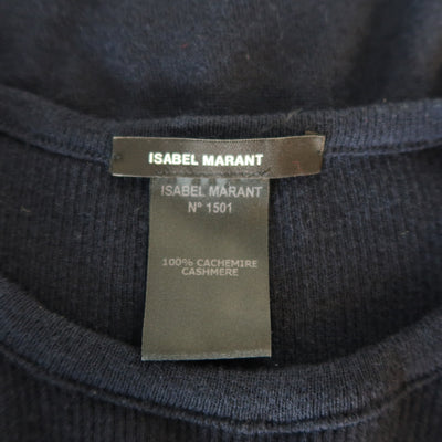 ISABEL MARANT Size L Navy Cashmere Sheer Burnout Pullover