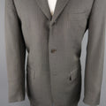 ISAIA 42 Regular Gray & Gold Pinstripe Wool 3 Button Notch Lapel  Suit ISAIA
