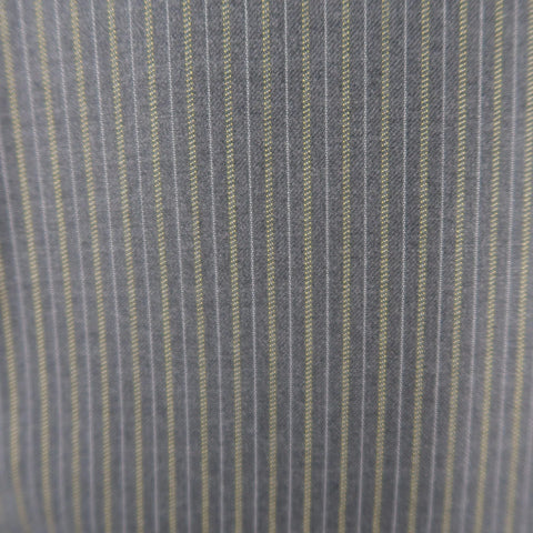 ISAIA 42 Regular Gray & Gold Pinstripe Wool 3 Button Notch Lapel  Suit ISAIA