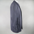 ISAIA US 44 / IT 54 Navy Cashmere Twill Hidden Placket Collar Coat ISAIA