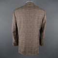 ISAIA Size 46 Long Brown Plaid Wool Notch Lapel Sport Coat ISAIA