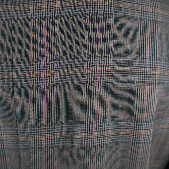 ISAIA Size 46 Long Brown Plaid Wool Notch Lapel Sport Coat