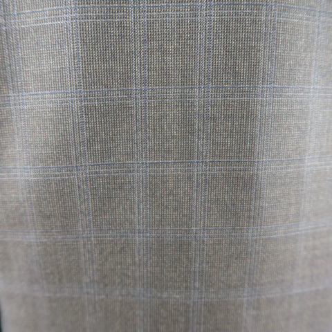 ISAIA 48 Long Brown Window Pane Wool Single Breasted 2 Button Suit ISAIA