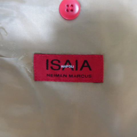 ISAIA 48 Long Taupe Beige Nailhead Wool 3 Button Notch Lapel  Suit ISAIA