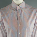ISAIA Size XL Red White Blue  Plaid Cotton Long Sleeve Shirt ISAIA