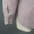 ISAIA Size XL Red White Blue  Plaid Cotton Long Sleeve Shirt ISAIA