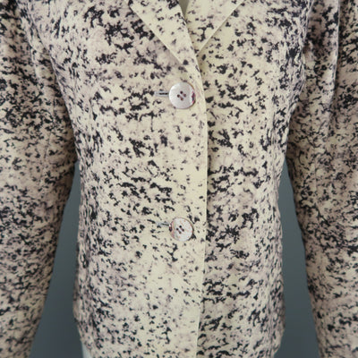 ISSEY MIYAKE Size M Beige Marble Print Notch Lapel Jacket